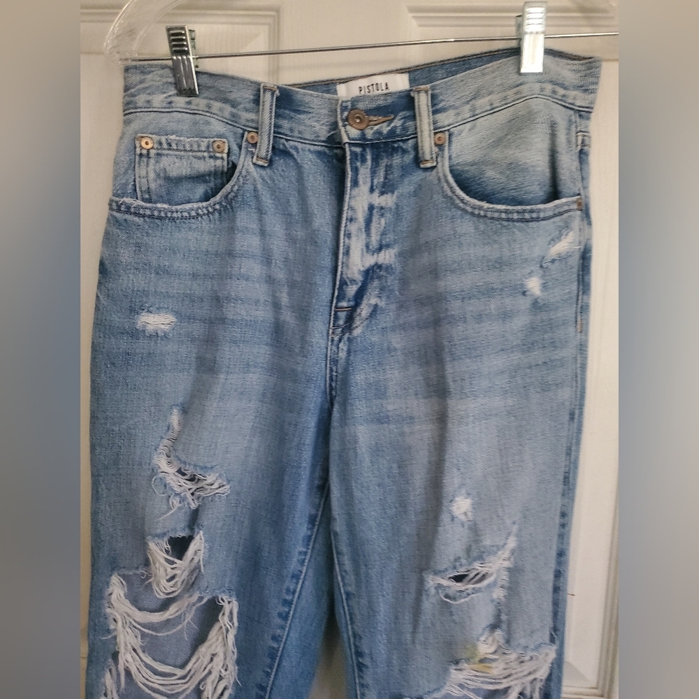 Pistola Distressed Light Blue Jeans, Size 27 - Picture 3 of 5
